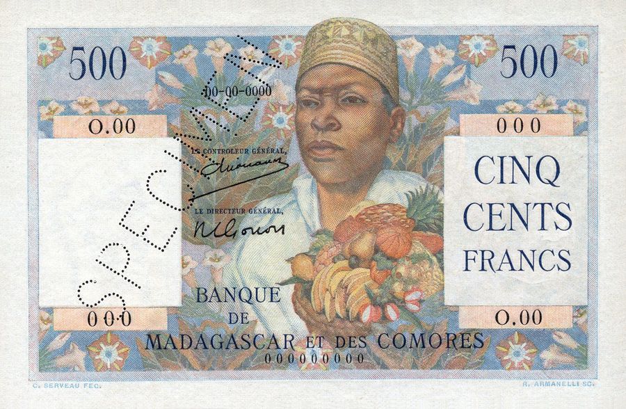 Madagascar, 500 Francs type 1950 spécimen